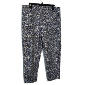 Loft Julie blue patterned cropped pants